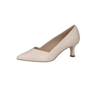 CAPRICE Women's Pointed Leather Pumps, Cream (Cream Perlato), 6.5 UK