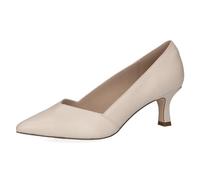 CAPRICE Women's Pointed Leather Pumps, Cream (Cream Perlato), 7.5 UK