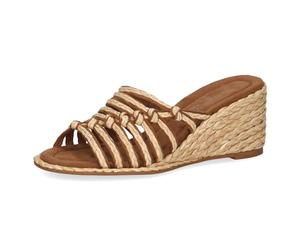CAPRICE Women's Wedge-Heel Sandals Vegan, Brown (Bast), 4 UK