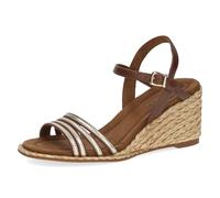CAPRICE Women's wedge-heel sandals with adjustable strap Summer, Brown (Cognac/Gold), 5 UK