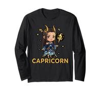 Capricorn Anime Zodiac Sign Long Sleeve T-Shirt