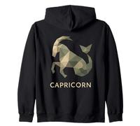 Capricorn Geometric Zodiac Art Zip Hoodie