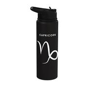 Capricorn Goat - Minimalist Zodiac Sign Stainless Steel Insulated Water Bottle