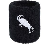 Capricorn Horned Goat Sweat Band for Wrist - Embroidered Sweat Absorbent Wrist Band for Men Women - Terrycloth Black Arm Band for Hiking Mountaineering Tennis Workout - Gift for Sports Lovers