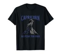 Capricorn No Peak Too High Goat Astrology Graphic T-Shirt