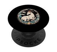 Capricorn Sea Goat Zodiac Astrology Ocean Waves Symbol PopSockets Adhesive PopGrip