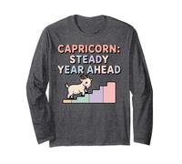Capricorn Steady Year Ahead Zodiac Goat Steps Art Long Sleeve T-Shirt