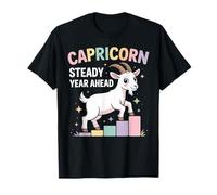 Capricorn Steady Year Ahead Zodiac Goat Steps Art T-Shirt