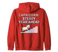Capricorn Steady Year Ahead Zodiac Goat Steps Art Zip Hoodie