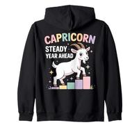Capricorn Steady Year Ahead Zodiac Goat Steps Art Zip Hoodie