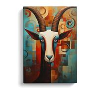 Capricorn Zodiac Abstract Art Canvas Print for Living Room Bedroom Home Office Décor, Wall Art Picture Ready to Hang, 30x20 Inch (76x50 cm)
