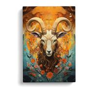 Capricorn Zodiac Canvas Print | Gallery Wrapped 30mm Frame Wall Art | 30x20 inches | Ready to Hang | Modern Picture | Living Room Bedroom Lounge Office