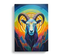 Capricorn Zodiac Colour Field Art No.2 Canvas Print for Living Room Bedroom Home Office Décor, Wall Art Picture Ready to Hang, 30x20 Inch (76x50 cm)