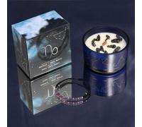 Capricorn Zodiac Crystal Candle & Gemstone Bracelet Set