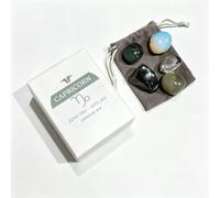 Capricorn Zodiac Gemstone Box Set, 5 Tumbled Crystals | Velvet Pouch Included, Opalite & Clear Quartz, Hematite & Green Stone, Dec 22 - Jan 19, Astrology Crystal Kit