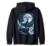 Capricorn Zodiac Goat Full Moon Constellation Horoscope Zip Hoodie