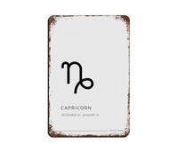 Capricorn Zodiac June July Star Sign Astrology Retro Poster Metal Tin Sign Chic Art Retro Iron Painting Bar People Cave Cafe Family Garage Poster Wall Decoration 8x12inch(20x30cm)