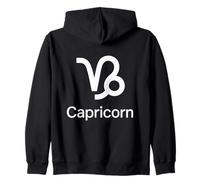 Capricorn Zodiac Minimal Graphic Zip Hoodie