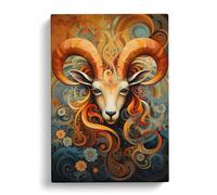 Capricorn Zodiac Orphism Art Canvas Print for Living Room Bedroom Home Office Décor, Wall Art Picture Ready to Hang, 30x20 Inch (76x50 cm)