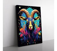 Capricorn Zodiac Pop Art Canvas Print for Living Room Bedroom Home Office Décor, Wall Art Picture Ready to Hang, 76x50 cm (30x20 Inch)