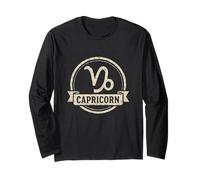 Capricorn Zodiac Retro Graphic Long Sleeve T-Shirt
