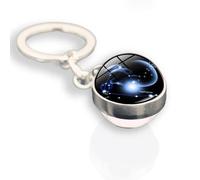 Capricorn Zodiac Sign Keyring Gifts For Women Men - Double Sided Cabochon Glass Ball Horoscopes Keychains,Home Car Door Keys Holder Astrology Present