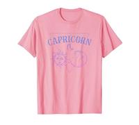 Capricorn Zodiac Symbol/Blue Sun & Moon Capricorn Birthday T-Shirt, Men, Pink, Small