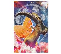 Capricorn Zodiac Wall Art Jigsaw Puzzles for Adults 1000 Piece Wooden Puzzle for Kids Challenging Game (78×53cm)