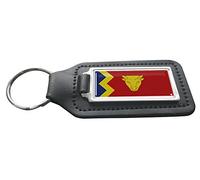 Capricornone Birmingham Flag Black Leather Rectangle Keyring