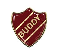 Capricornone Buddy Gel Domed School Shield Badge - Burgundy