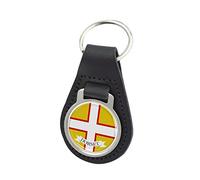 Capricornone Dorset Flag Black Round Leather Keyring