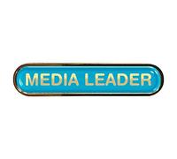 Capricornone Media Leader Cyan Gel Domed School Bar Badge
