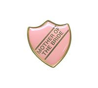Capricornone Mother of The Bride Gel Domed School Shield Wedding Badge Pink