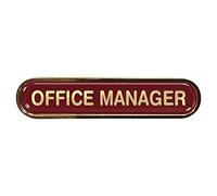 Capricornone Office Manager Gel Domed School Bar Badge - Burgundy