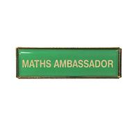 Capricornone Pack of 20 Maths Ambassador Rectangle Badges (Green)