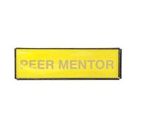 Capricornone Peer Mentor Rectangle Polydome Budget Badge (Silver Finish)