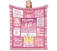 CAPRIFIC 16th Birthday Gifts Girl，Best Friend Birthday Gifts for Her，Birthday Blanket for Her 60''x50'',16th Birthday Gifts for Her,Girls Birthday Presents for Daughter,Granddaughter,Friend
