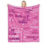CAPRIFIC 21st Birthday Gifts for Her, Blanket Gifts for 21st Birthday Female Women, 21st Birthday Gifts Ideas for Daughter Her Keepsake