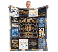 CAPRIFIC 60th Birthday Gift for Men, 1966 Birthday Blanket for Him, Extra Large 150x200cm Flannel Throw Blanket, Ideal Present for 60 Year Old Man