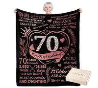 CAPRIFIC 70th Birthday Gifts for Women, Unique 70th Birthday Gifts for Her, 70th Birthday Decorations Birthday Gifts for Women, 70th Birthday presents for Mum,Grandma,Wife,150x130cm Blanket(Pink)
