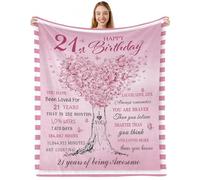 CAPRIFIC Gifts for 21 Year Old Girls 21 Year Old Girl Birthday Gifts 21st Birthday Decorations Blanket Teenage Girls 21st Birthday Gifts for 21 Year Old Daughter Bestie Sister(50 * 60inch)