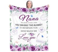 CAPRIFIC Nana Gifts, Nana Birthday Gifts, Cozy 150x130 cm Blanket, for Nana on Her Birthday, Thoughtful Gifts for Grandmother, Comfortable Gifts for Nana (Purple)