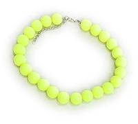 Caprilite 18mm Large Big Giant Faux Pearl Bead Statement Necklace Choker Vintage - Neon Yellow