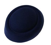 Caprilite 4 x Navy Blue Fascinator Base Felt Like Pillbox Hat DIY Material Make Supplies Wholesale (Navy)