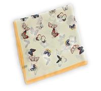 Caprilite 70cm x 70cm Butterfly Print Square Scarf Big Ladies Women Faux Silk Head Neck Thin Bag Charm (Mustard Yellow)