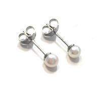 Caprilite 925 Sterling Silver Genuine Cultured Freshwater Pearl Stud Earrings Studs Gift Tiny 4mm
