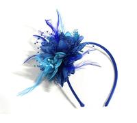 Caprilite Electric Royal Blue and Aqua Fascinator on Headband for Ascot Weddings