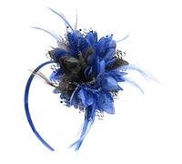 Caprilite Electric Royal Blue and Black Fascinator on Headband for Ascot Weddings