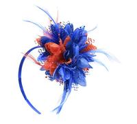 Caprilite Electric Royal Blue and Red Fascinator on Headband for Ascot Weddings