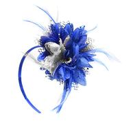 Caprilite Electric Royal Blue and Silver Fascinator on Headband for Ascot Weddings